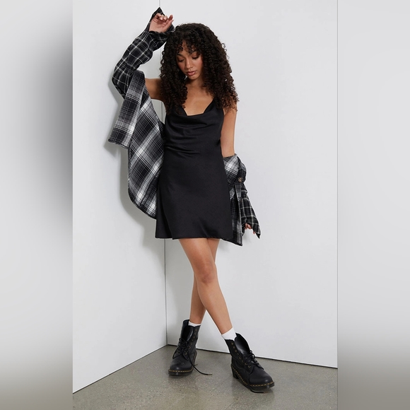 Rhinestone Cowl Neck Mini Dress - Picture 2 of 9